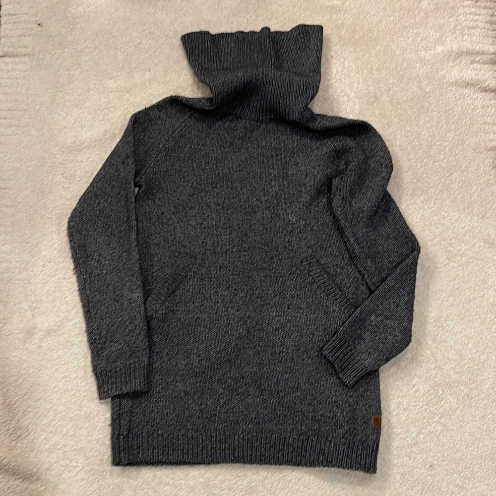 Charcoal Gray Turtleneck Knit Sweater